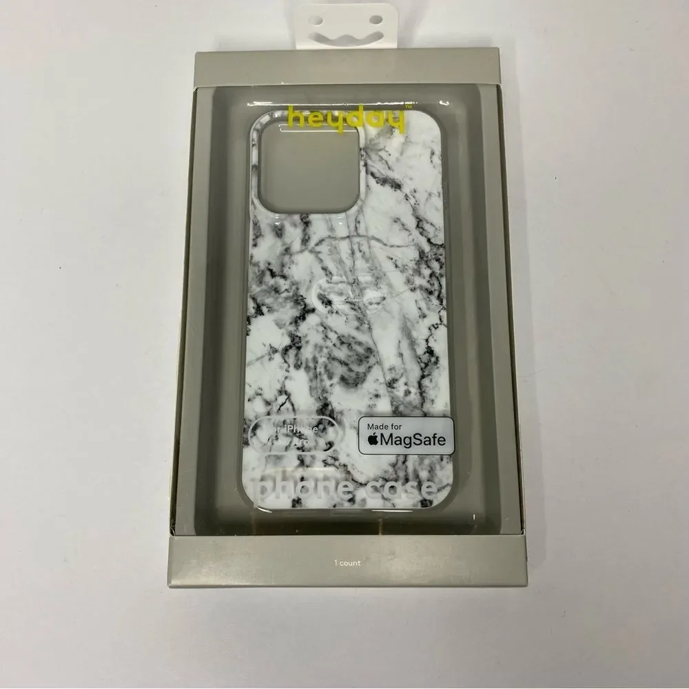Heyday iPhone 13 Pro with MagSafe NIB Black‎ White Marble Bumper Phone Case